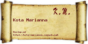 Kota Marianna névjegykártya